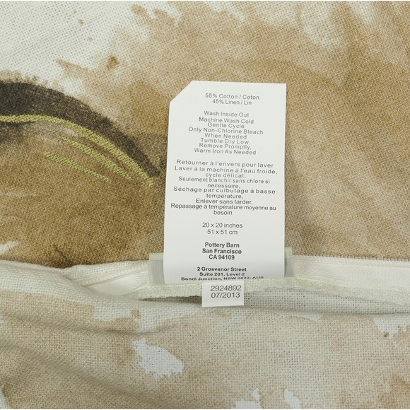 Pottery Barn Painted Fox 20" x 20" Pillow Cover NWT ~ Woodland Cabin Decor NEW! - Picture 7 of 7